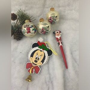 5x Vintage Disney Mickey Minnie Mouse Ornaments Lot of 5 Kurt Adler